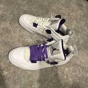 Purple metallic jordan 4’s